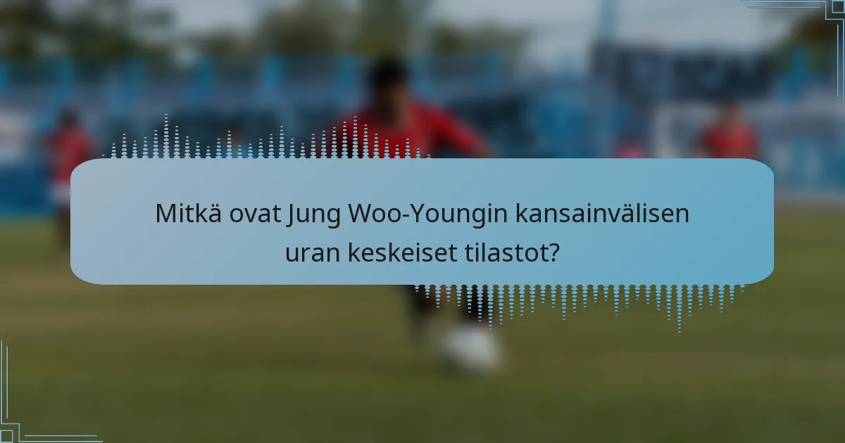 Mitkä ovat Jung Woo-Youngin kansainvälisen uran keskeiset tilastot?